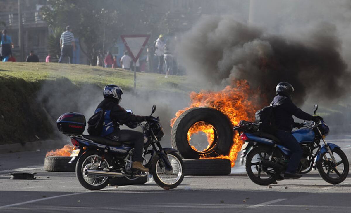 Desmanes por el paro. COLPRENSA