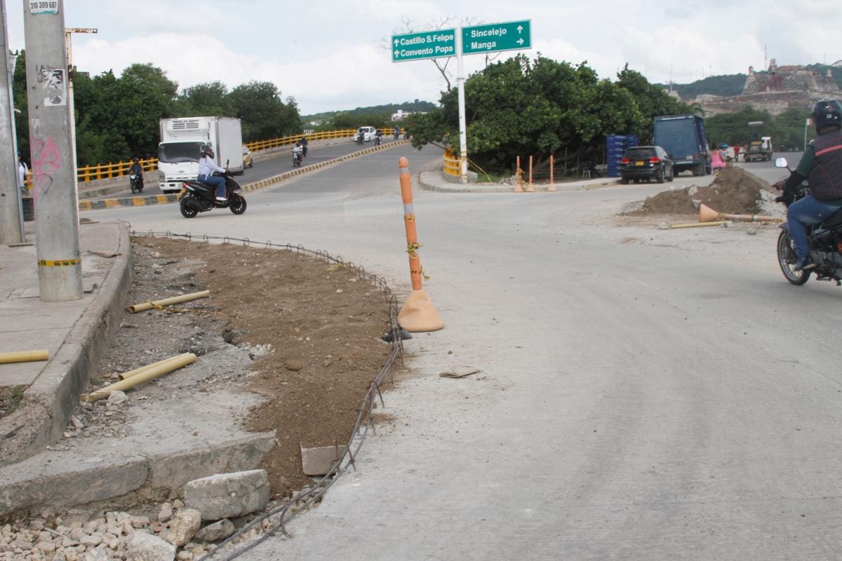 Así van las obras en los puentes Heredia, Román y Chambacú