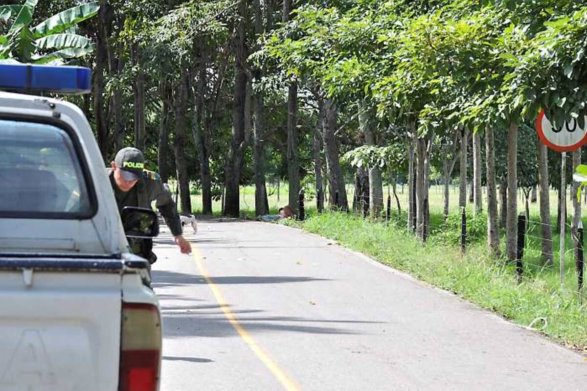 La Policía en el sitio donde fue asesinada la edil Liliana Doria.