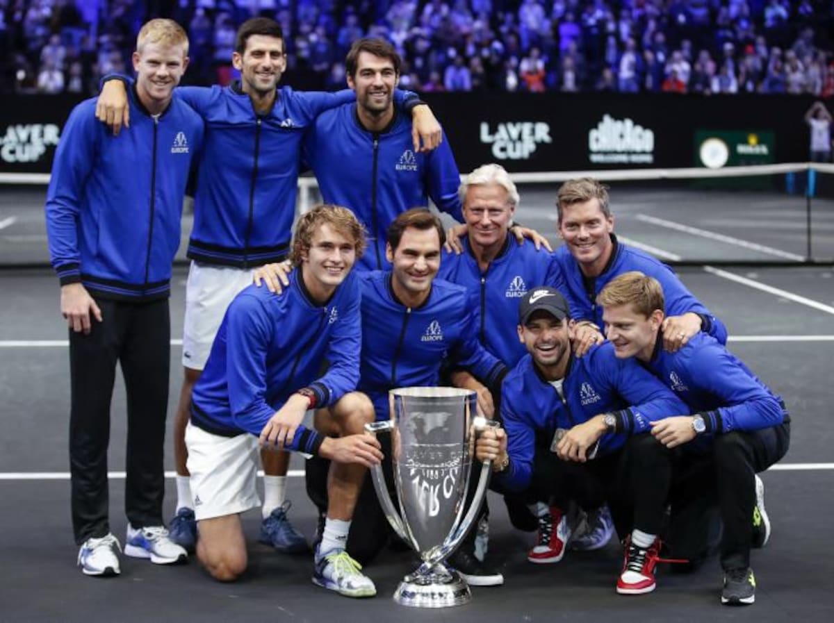 Equipo Europa celebra el título en la Laver Cup. EFE KAMIL KRZACZYNSKI