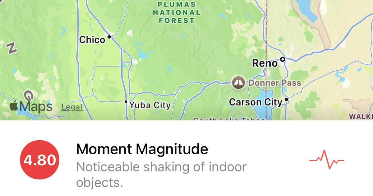 Sismo de magnitud 4.8 sacude el norte de California, Estados Unidos