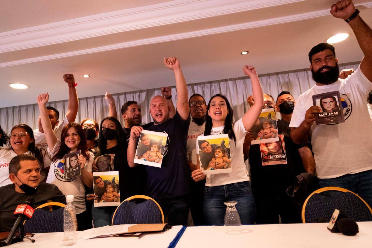 Rueda de prensa del movimiento Free Alex Saab este lunes en Caracas (Venezuela). //EFE