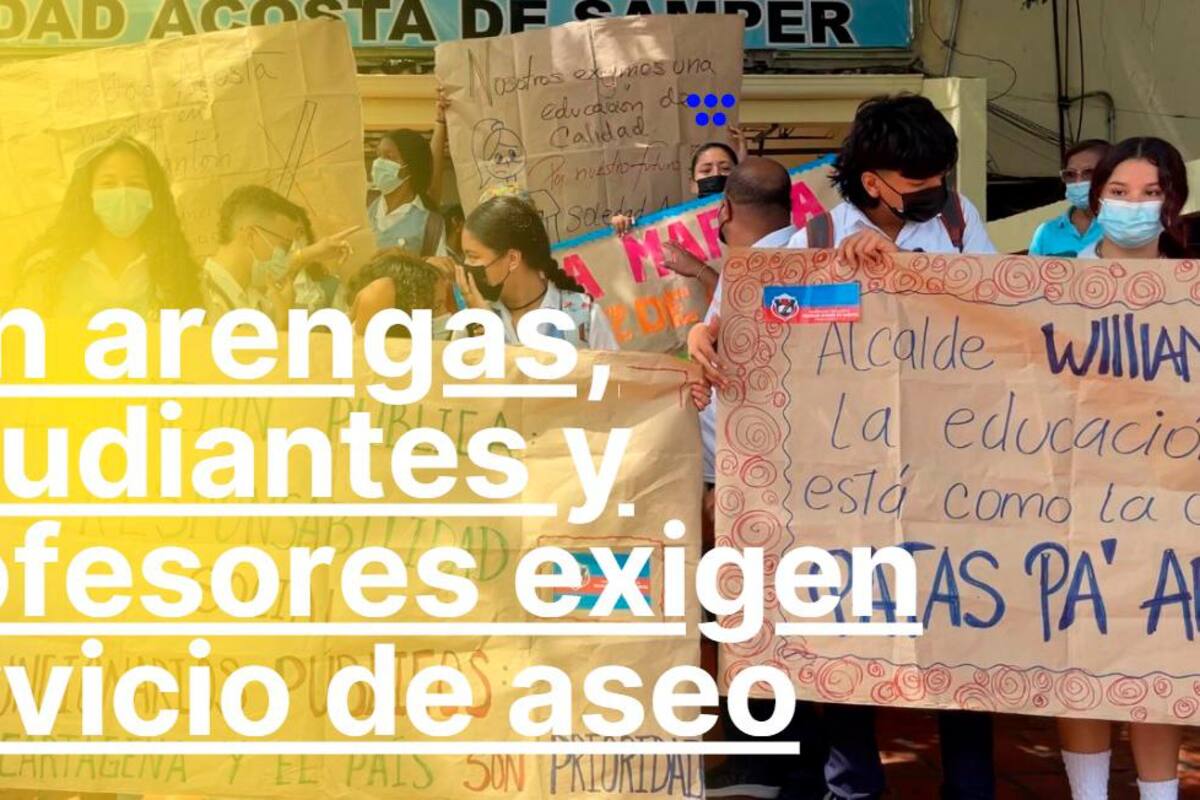 Con arengas, estudiantes y profesores exigen servicio de aseo