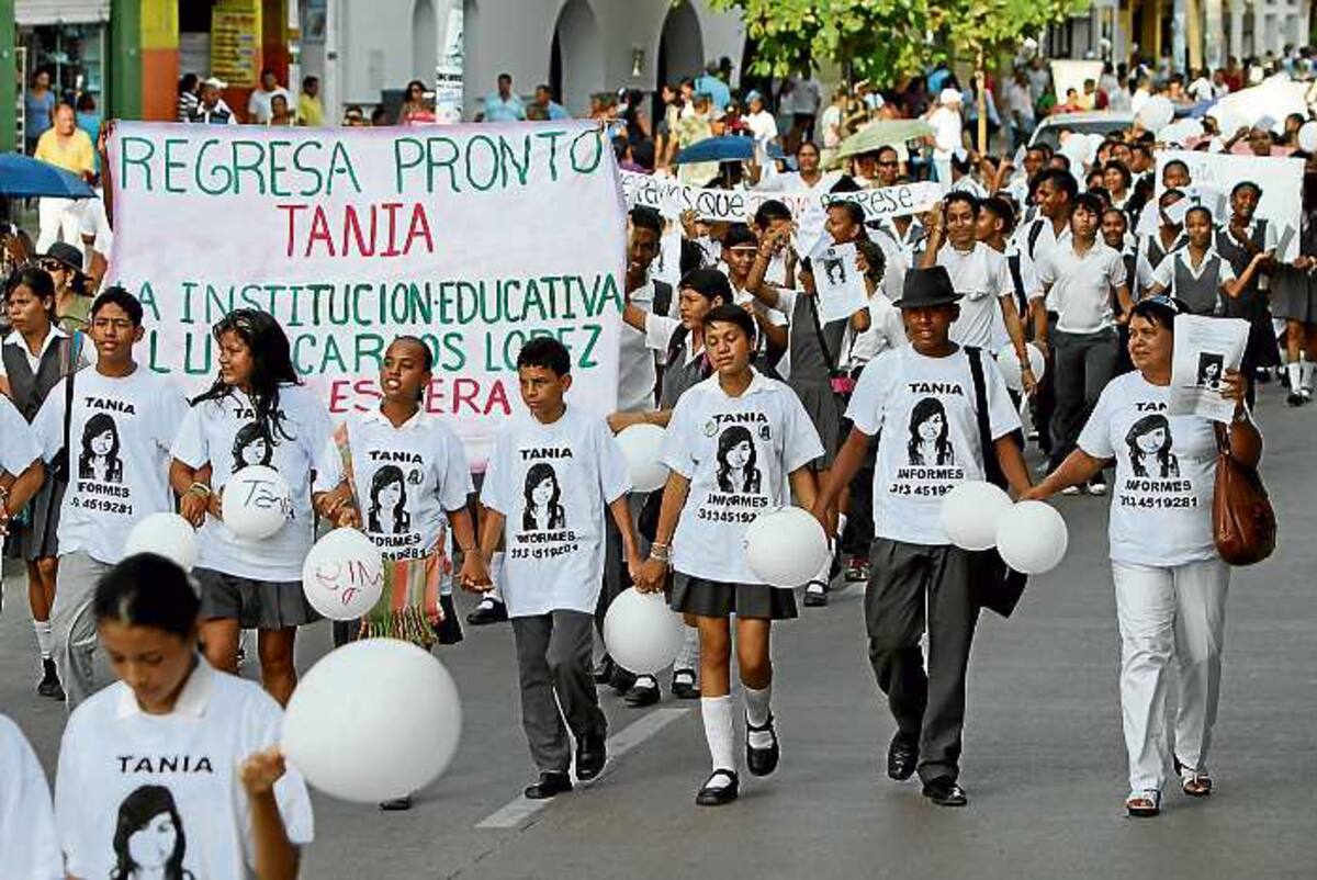 Ríos de estudiantes marcharon por las calles de las ciudad exigiendo el regreso de Tania Julieth Rodríguez Castillo.