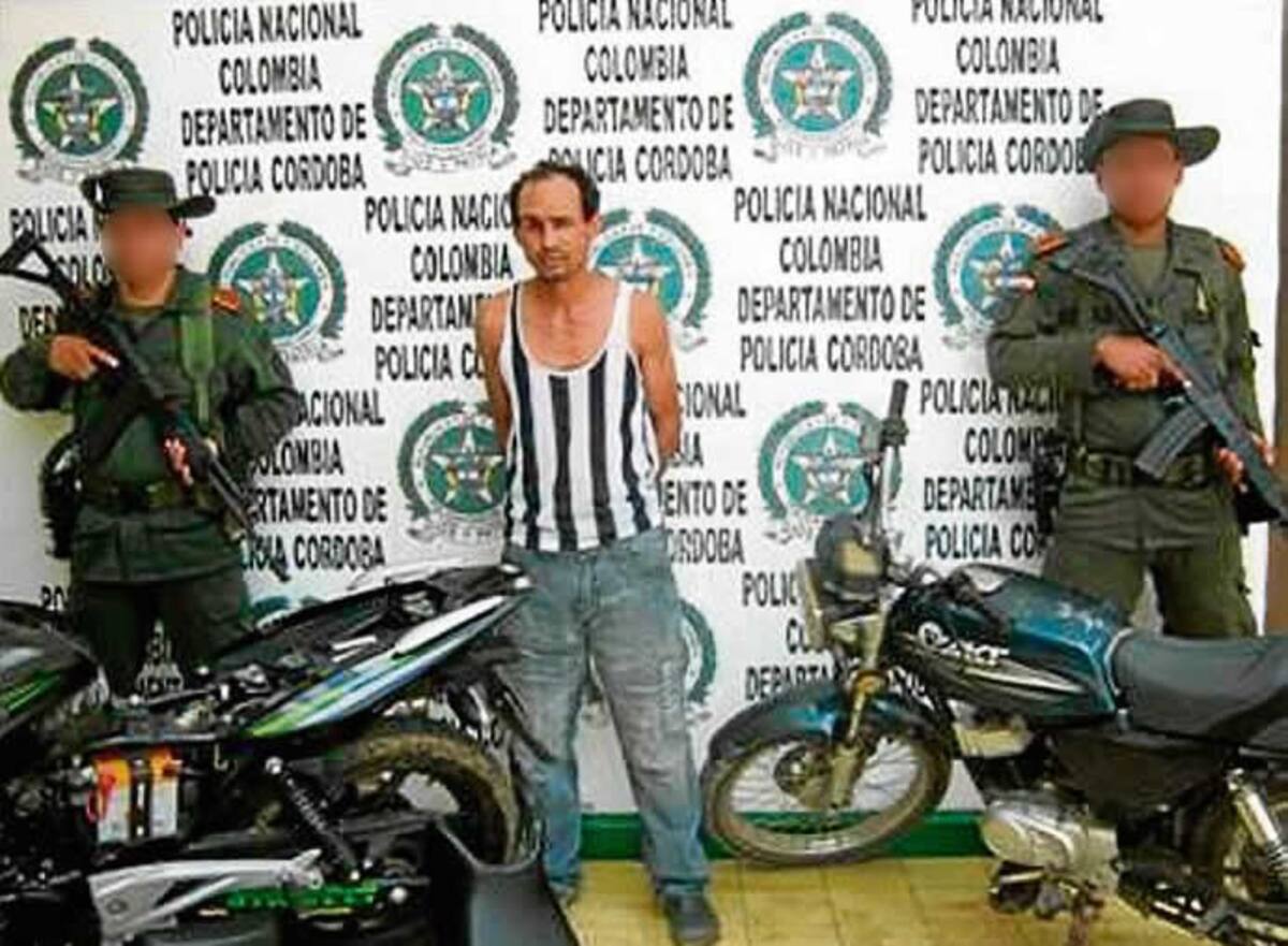 David Alfonso Vidal Acevedo, señalado de ser el encargado de esconder las motos y trasladarlas a Caucasia.