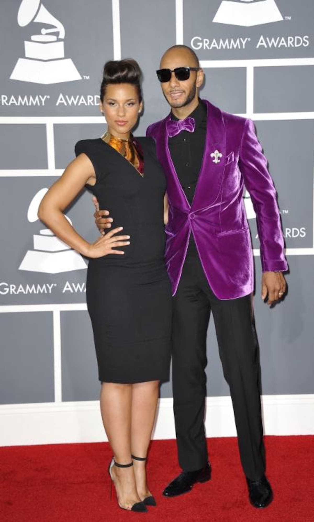 Alicia Keys y su esposo Swizz Beatz. AFP JOE KLAMAR