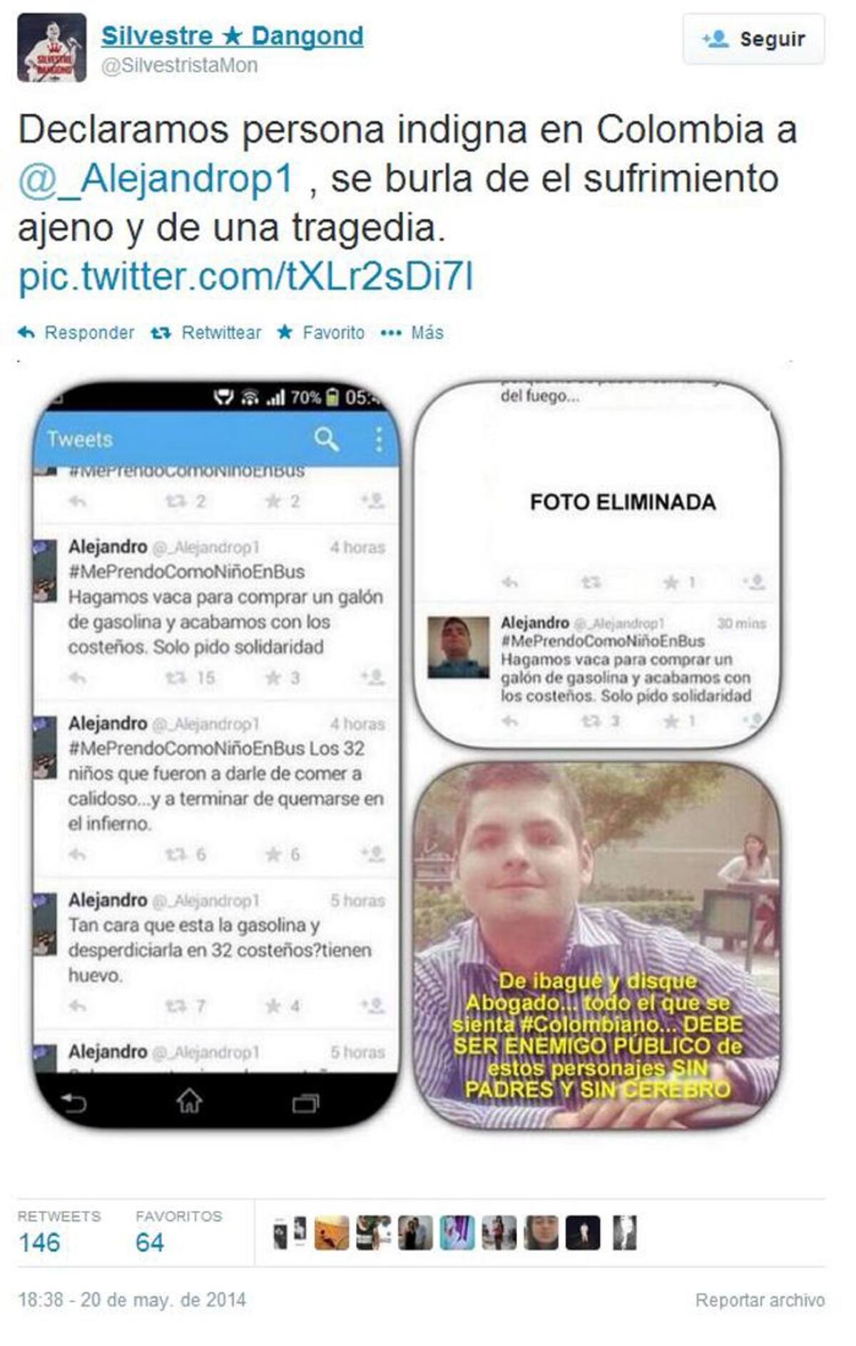 Algunos de los tuits publicados por Alejandro Pérez. Tomada de Twitter.