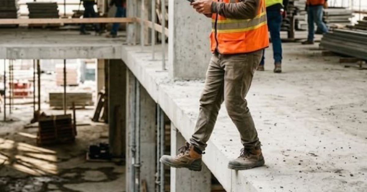 Photo: eluniversal.com.co Por mirar el celular, hombre cayó desde el segundo piso de una construcción