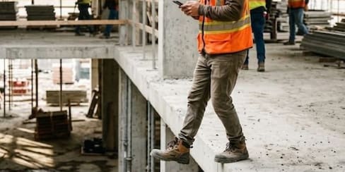 Por mirar el celular, hombre cayó desde el segundo piso de una construcción