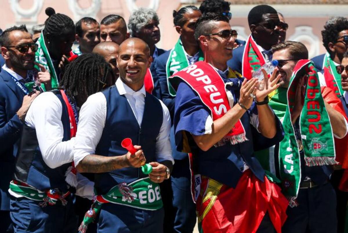 Recibimiento de la selección de fútbol de Portugal. AFP
