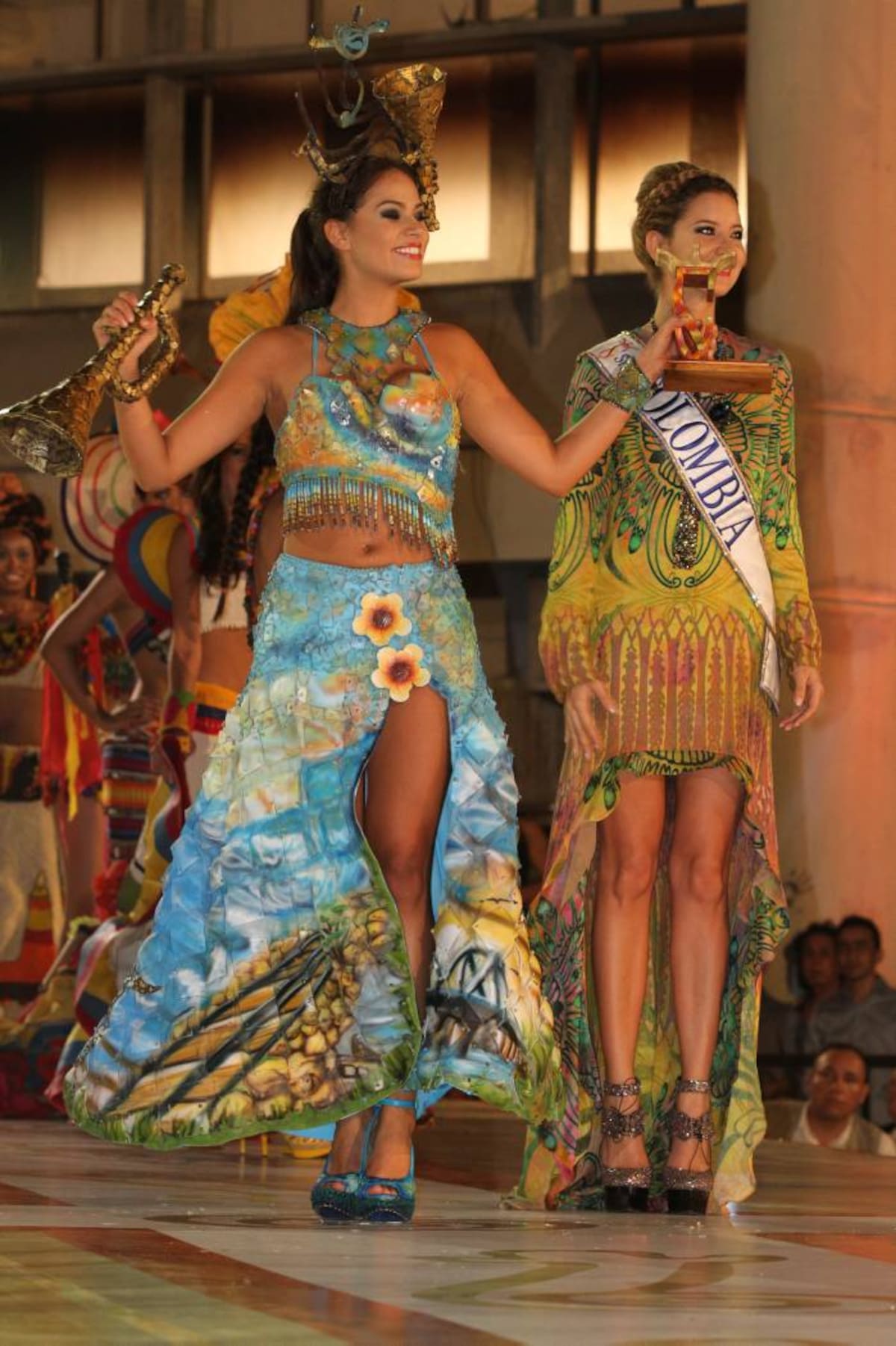 La señorita Atlántico, Yuliana Claudeth Mejía Restrepo, fue la ganadora a mejor Traje Artesanal Primatela. Maruja Parra/ El Universal