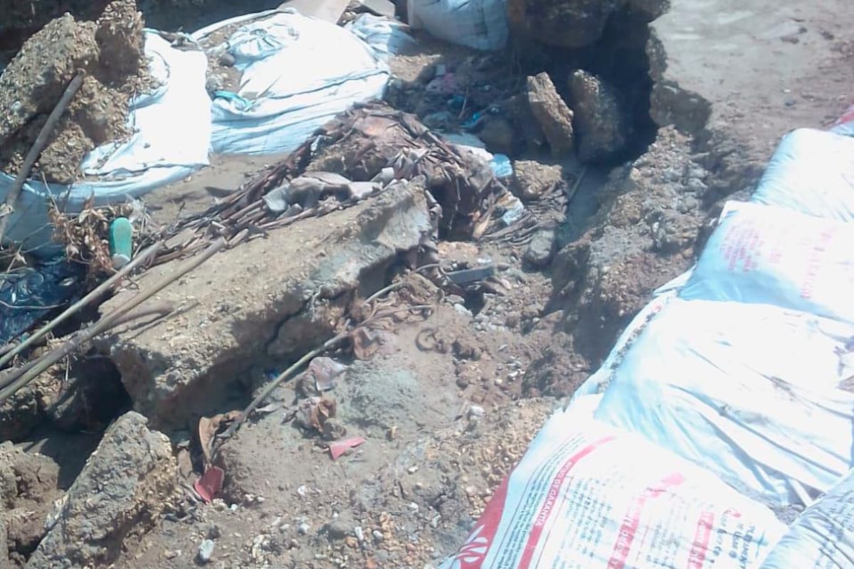 El cráter increíble que amenaza a 10 viviendas en Nuevo Israel