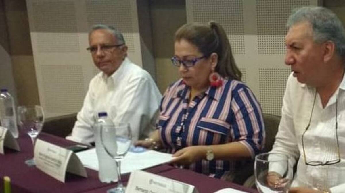 La viceministra del Trabajo, María Eugenia Aparicio, en evento en Montería. Cortesía