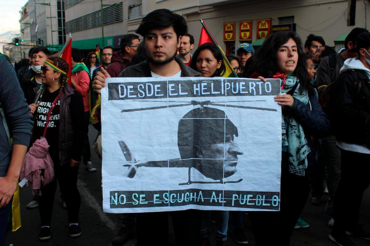 Protestas no dan tregua a Morales tras resultado electoral