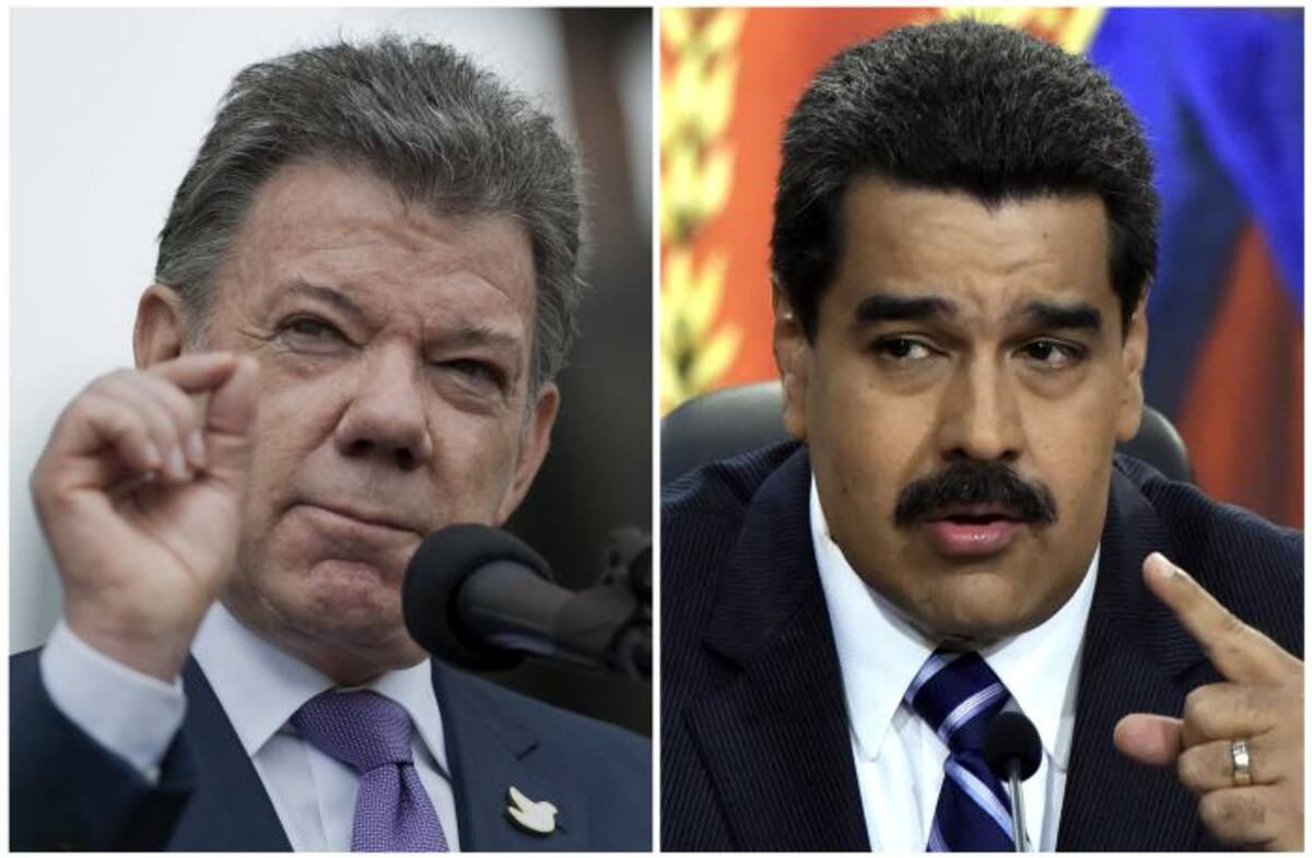Juan Manuel Santos y Nicolás Maduro buscan solucionar la crisis fronteriza. AFP LEGARIA/BARRETO