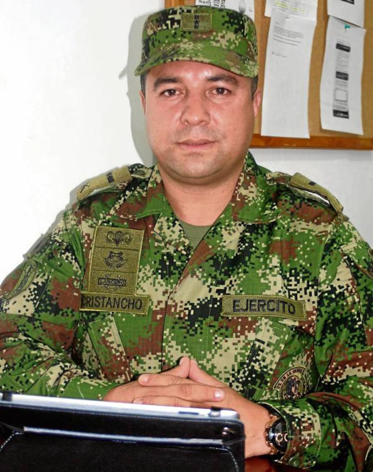 Mayor Carlos Cristancho, comandante del Distrito Militar No 11.