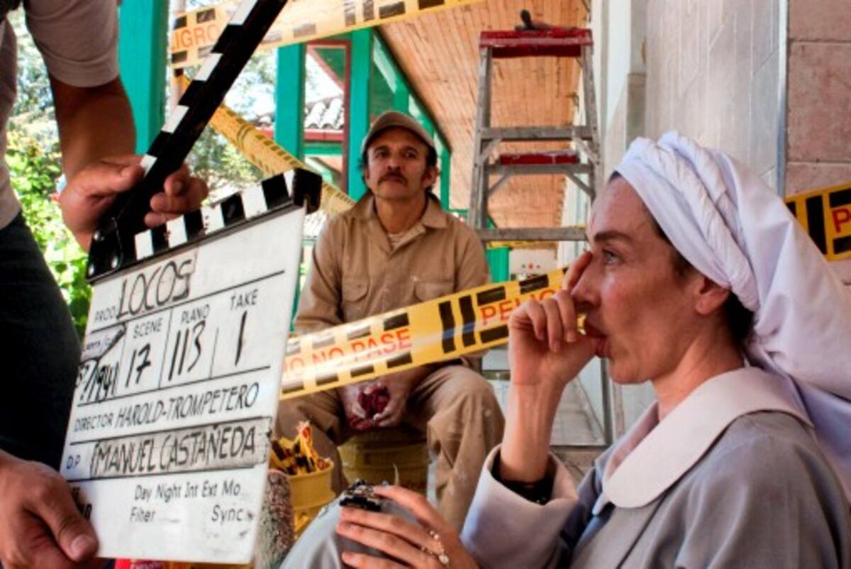 Imágenes de la grabación de la película 'Locos'. COLPRENSA