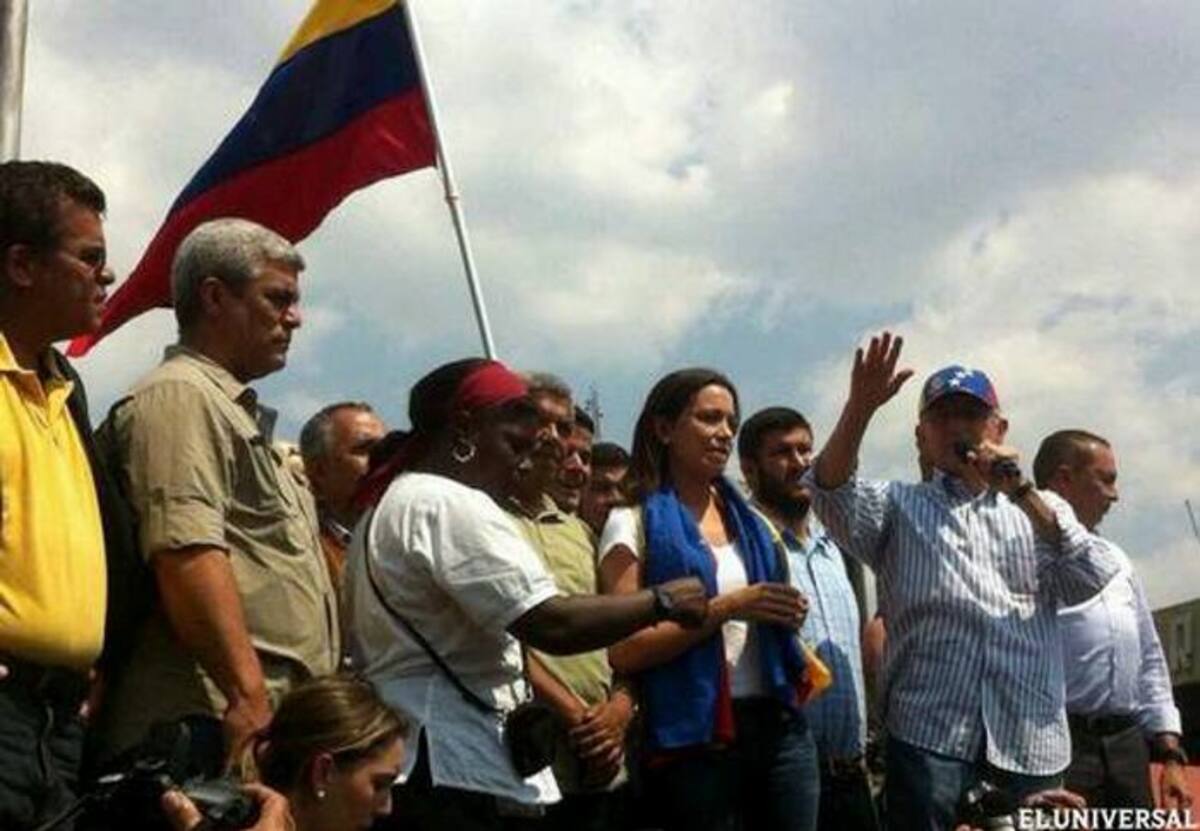 Machado habló tras su regreso a Venezuela, desde Plaza Brión de Chacaíto. EL UNIVERSAL DE CARACAS