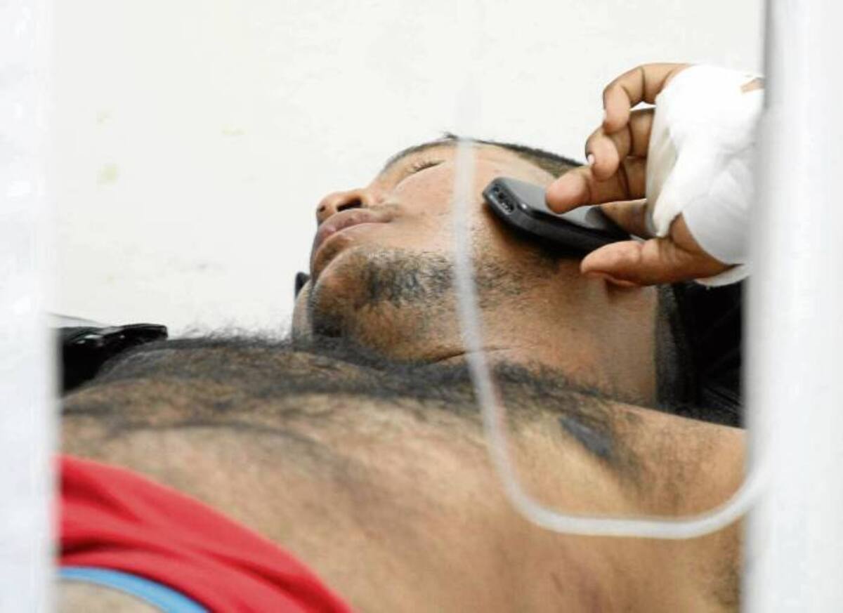 Carlos Rodríguez Flórez, resultó con una machetazo en la mano izquierda.