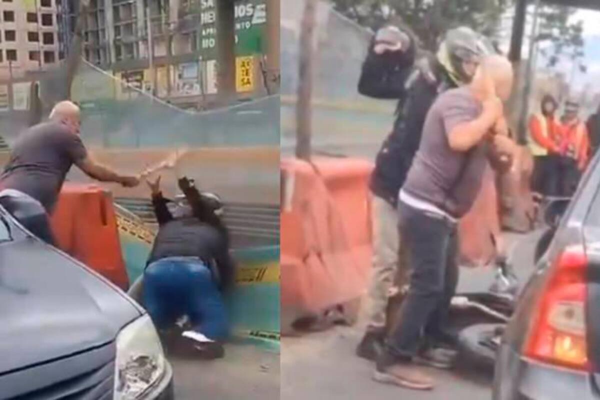 Video: Violenta riña tras accidente de tránsito entre vehículo y una moto