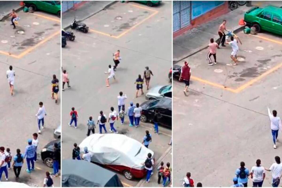 Video: Así se enfrentaron a machete varios jóvenes en plena vía pública