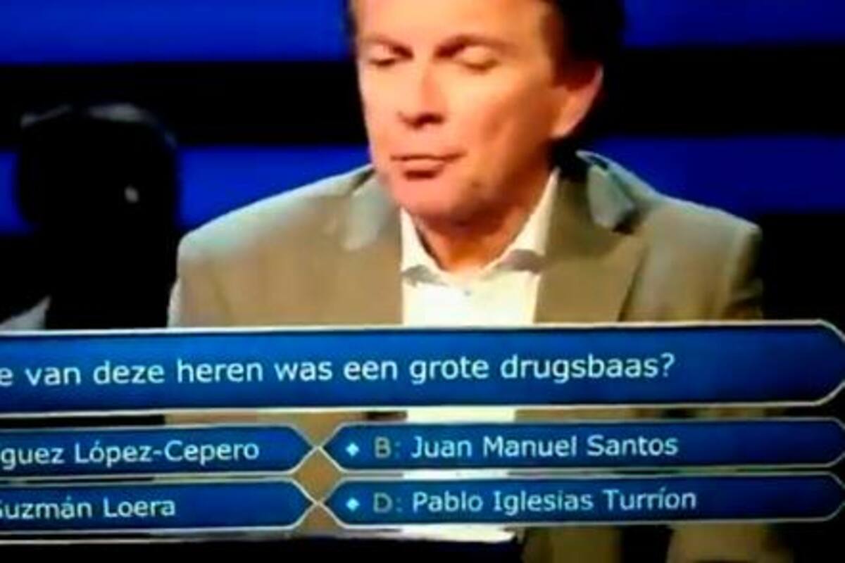 Santos es incluido como narcotraficante en versión holandesa de ¿Quién quiere ser millonario?