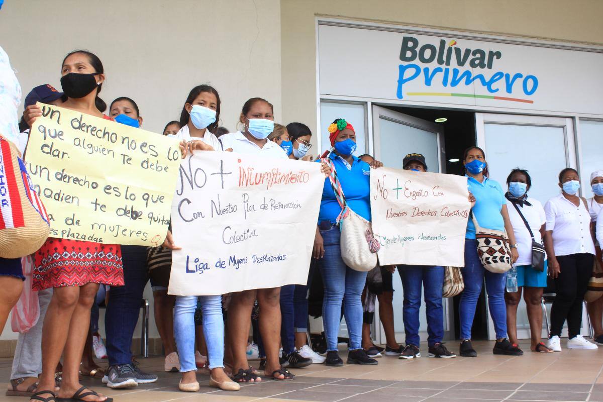 Mujeres víctimas protestaron por incumplimientos de acuerdos