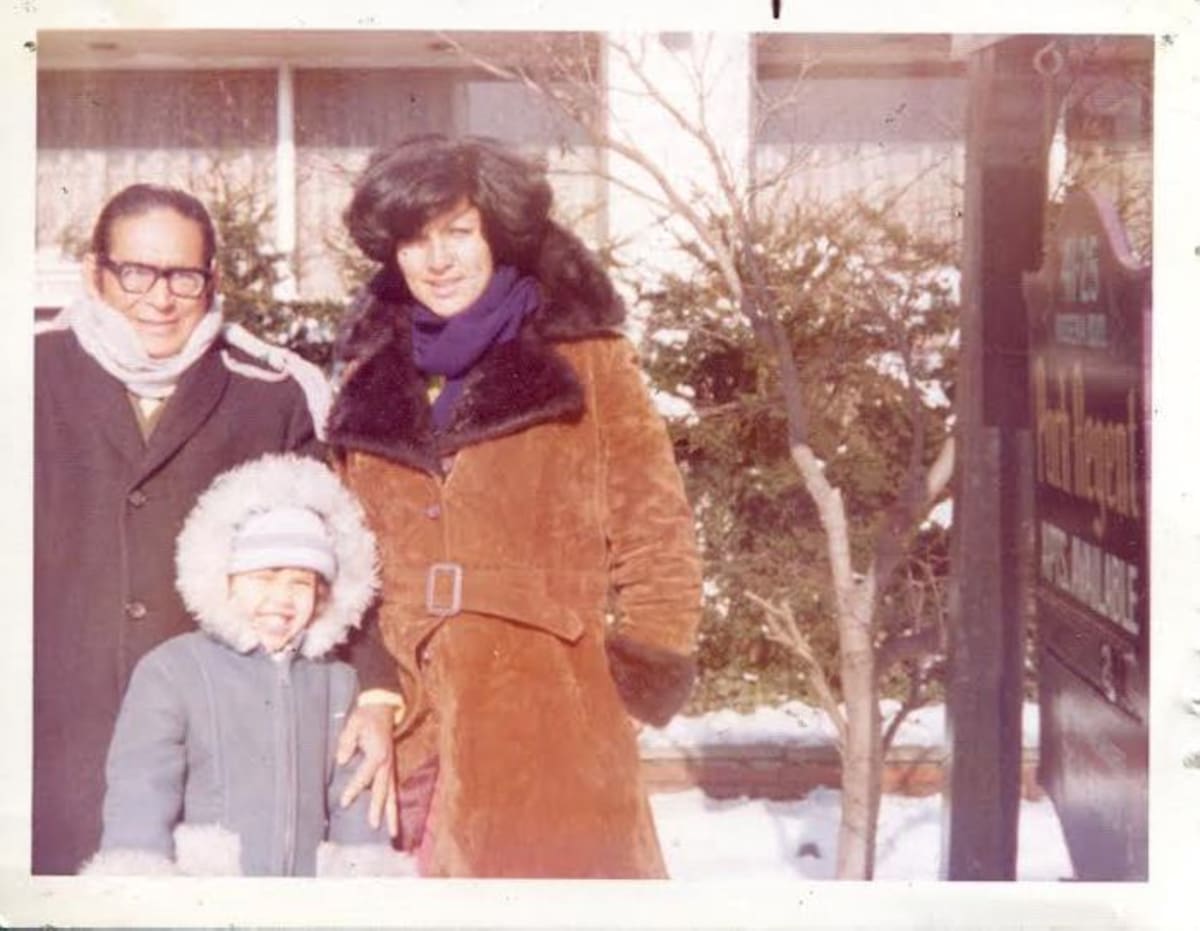 Elba y Lucho Bermúdez en Nueva York, con Elba Patricia, su hija.