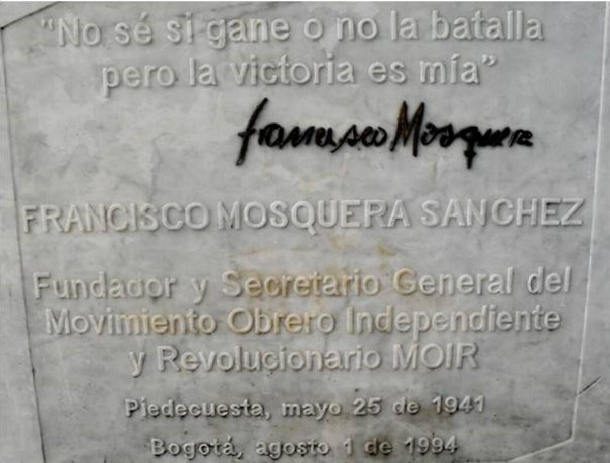 Epitafio Francisco Mosquera Cortesía investigadora