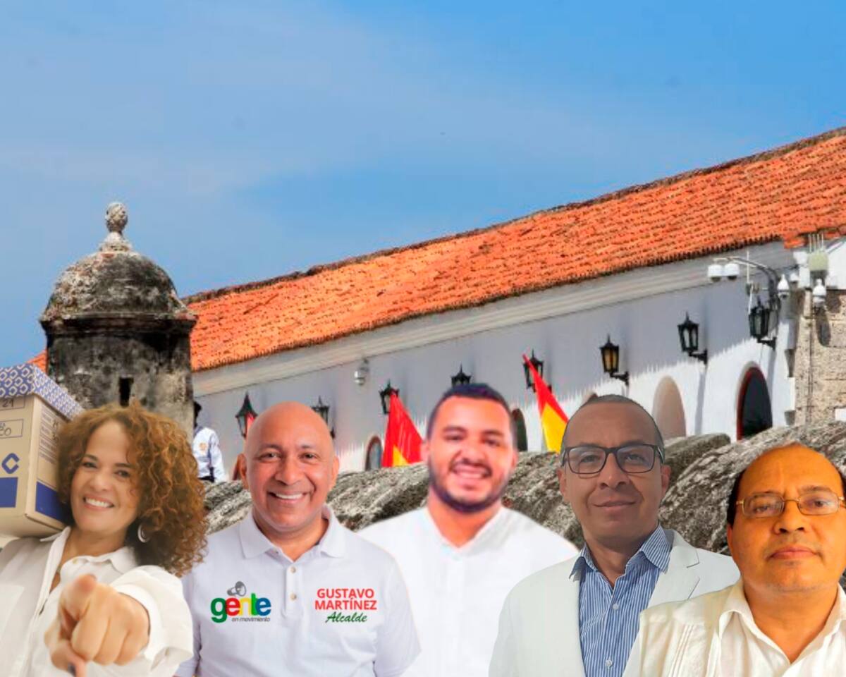 Judith Pinedo, Gustavo Martínez, Javier Julio Bejarano, Richard Martínez y Héctor Pérez, inscritos a la Alcaldía de Cartagena.