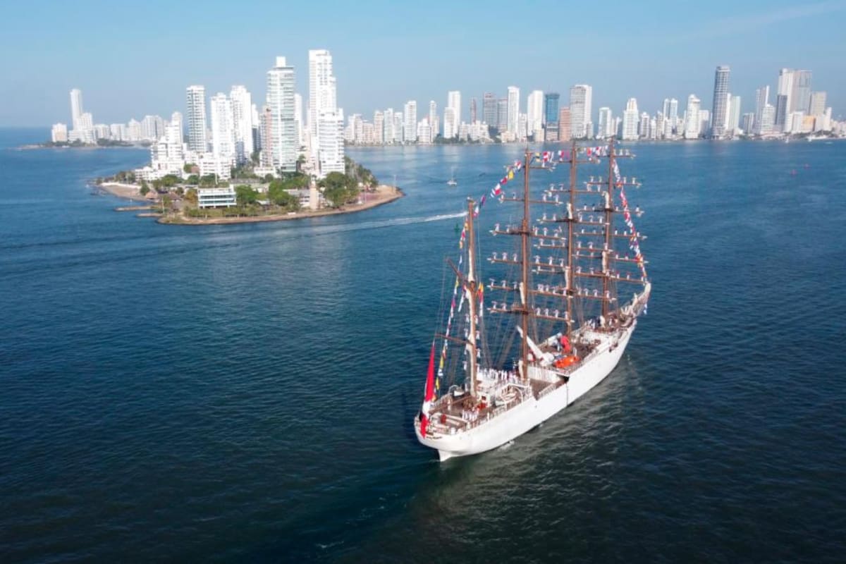 Llegó a Cartagena el BAP Unión, el velero más grande de Latinoamérica