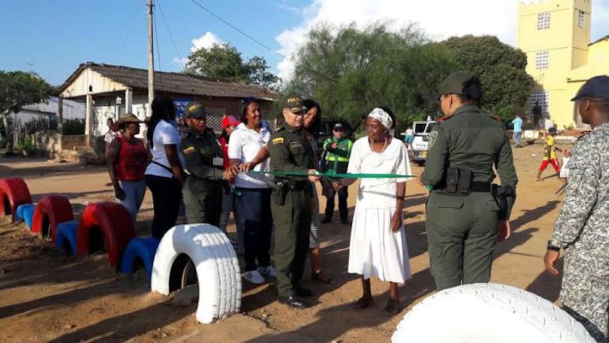 Primer parque infantil en el corregimiento de Ñanguma, en Marialabaja -Bolívar-. CORTESÍA.