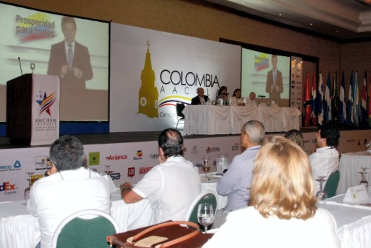 El presidente Juan Manuel Santos envió un mensaje a los asistentes a la Conferencia Futuro de los Negocios en las Américas. ZENIA VALDELAMAR/ EL UNIVERSAL