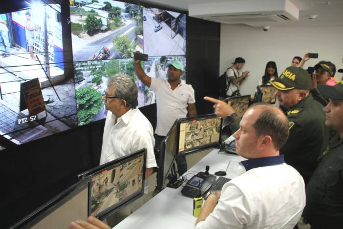En el Comando de la Policía Nacional fue presentado oficialmente el Centro de Monitoreo de Cámaras de Seguridad en Sincelejo. MANUEL SANTIAGO PÉREZ/EL UNIVERSAL/