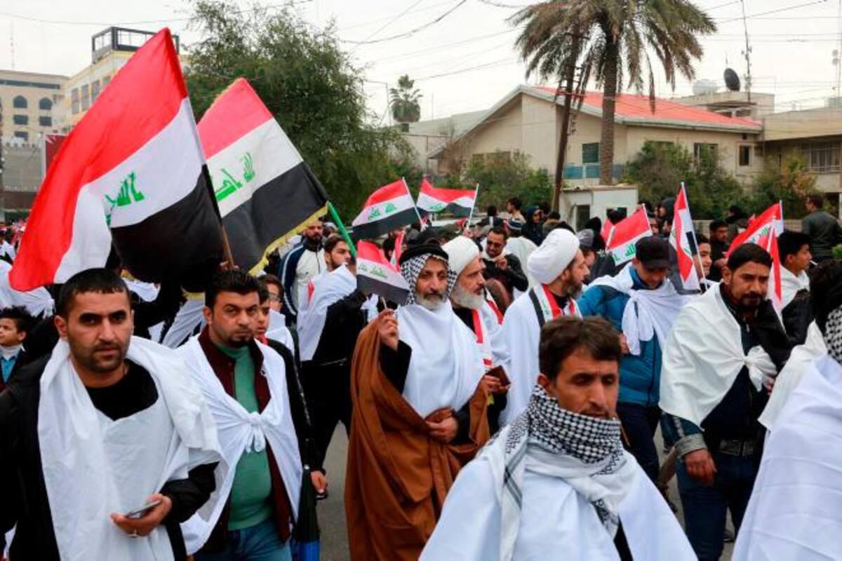 Protestas en Bagdad para exigir salida de tropas de Estados Unidos del país