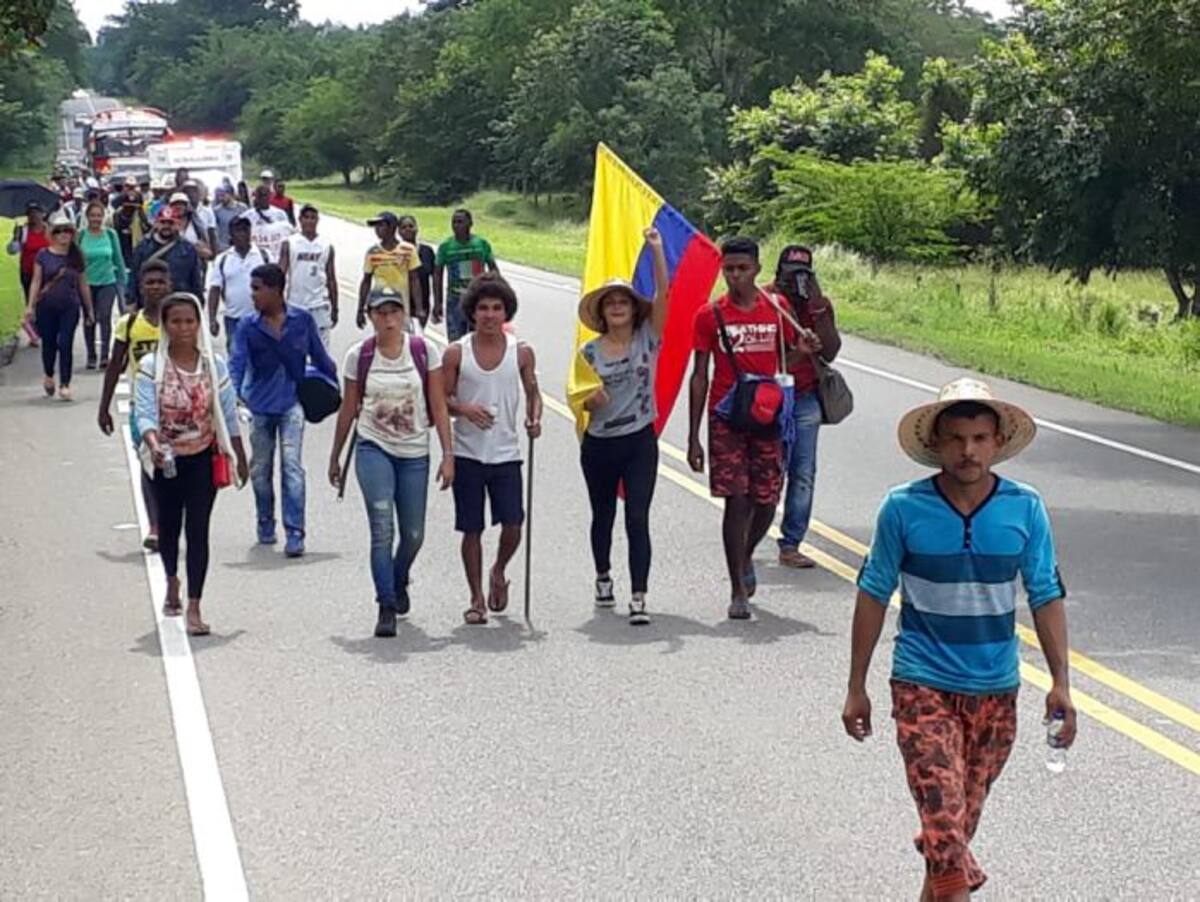 Los manifestantes salieron desde Marialabaja a las 4 de la mañana. Julio Castaño