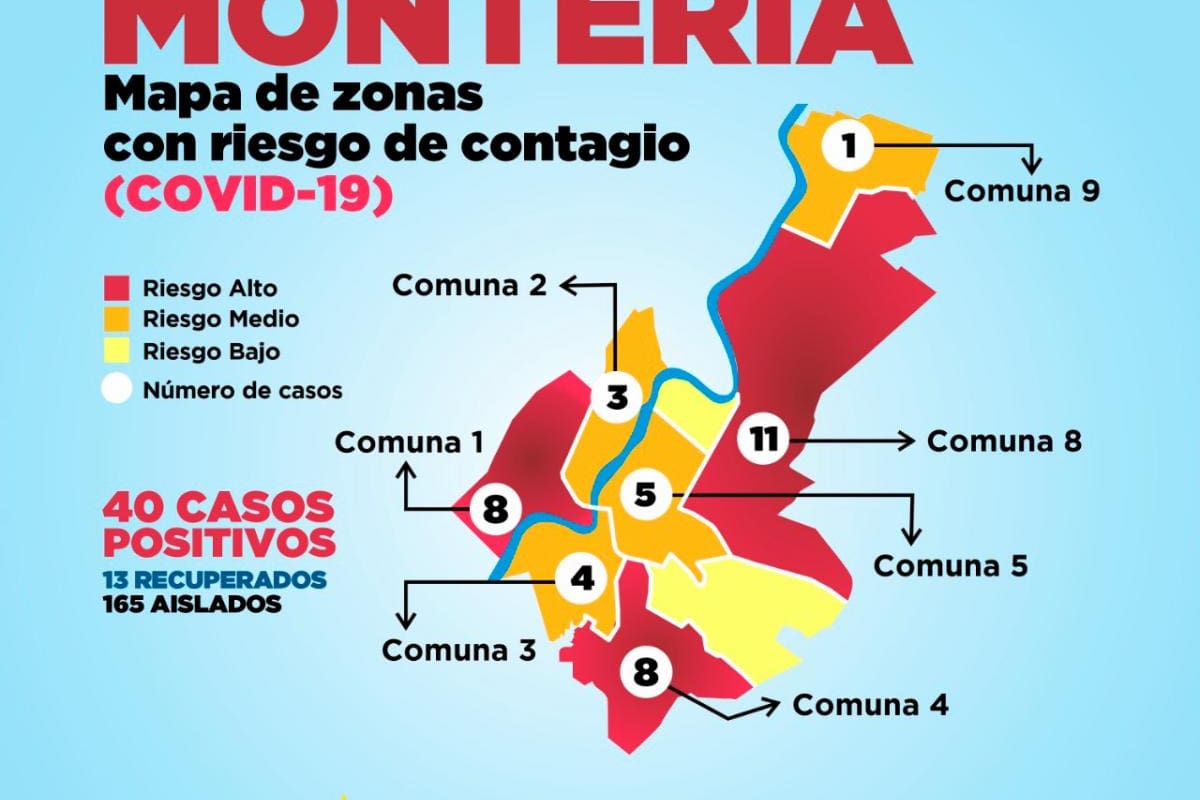 Alerta en tres comunas de Montería por casos de COVID-19