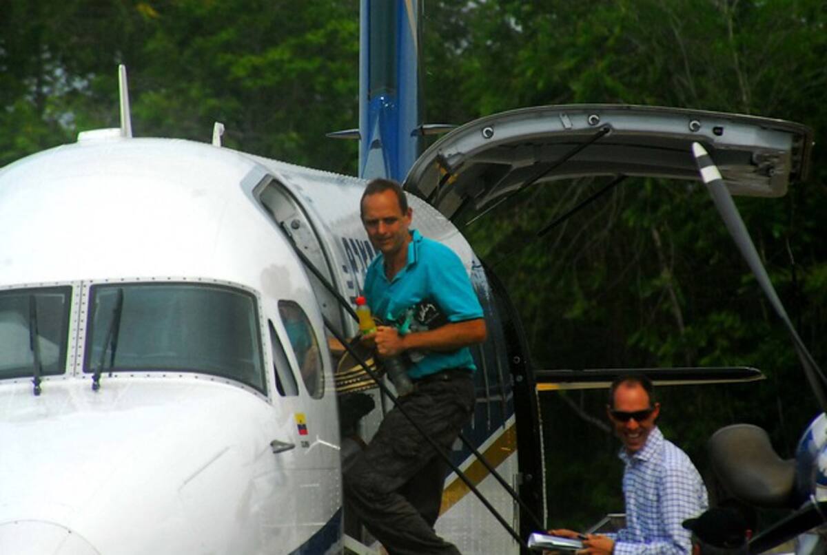El geólogo canadiense Gernot Wober después de su liberación. COLPRENSA