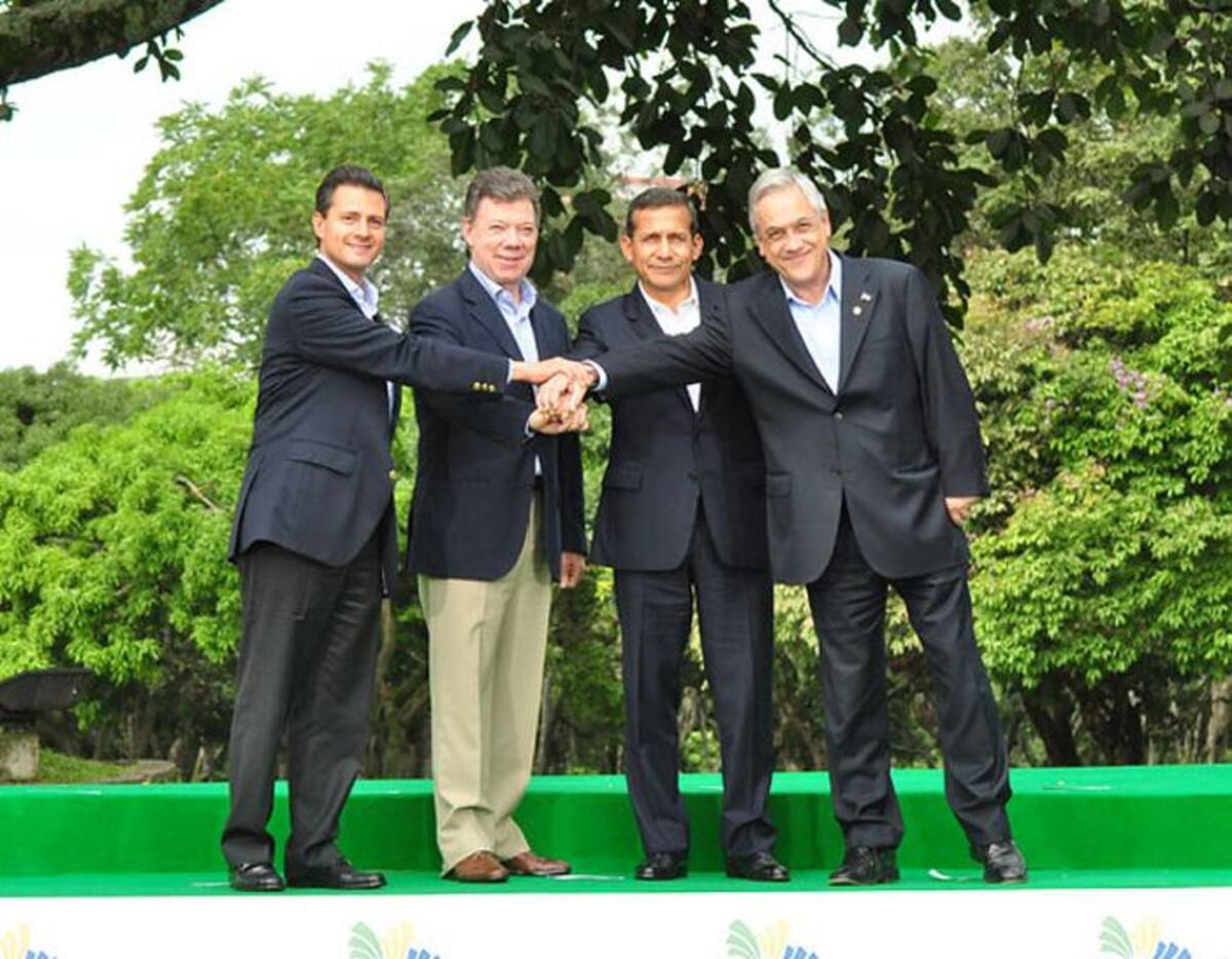 Los presidentes de la Alianza del Pacífico: Enrique Peña Nieto, de México; Juan Manuel Santos, de Colombia; Ollanta Humala, de Perú y Sebastián Piñera, de Chile. Colprensa