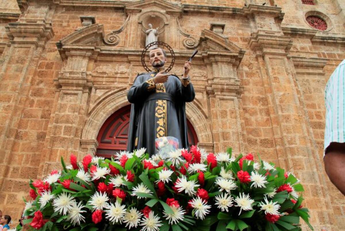 La procesión de San Pedro Claver es un acto tradicional que se realiza durante la celebración de la Semana por la Paz en Cartagena. Archivo.