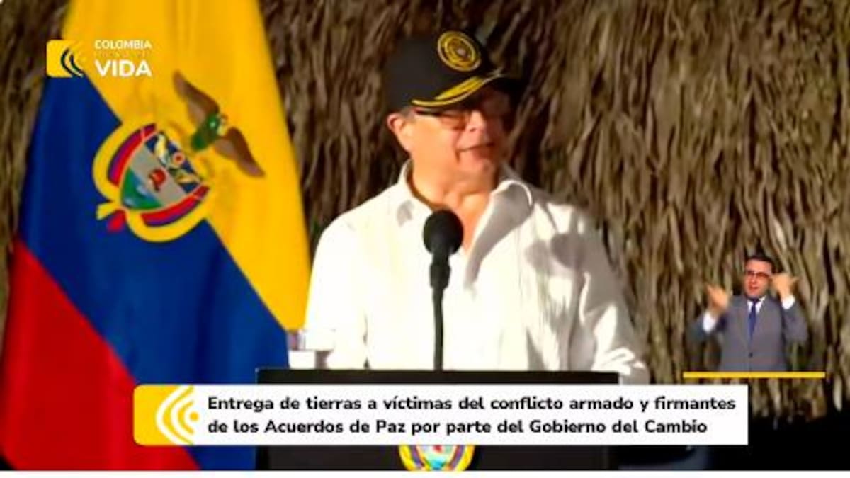 Gustavo Petro, presidente de Colombia, estuvo en El Carmen de Bolívar. //Foto: Captura de pantalla de video
