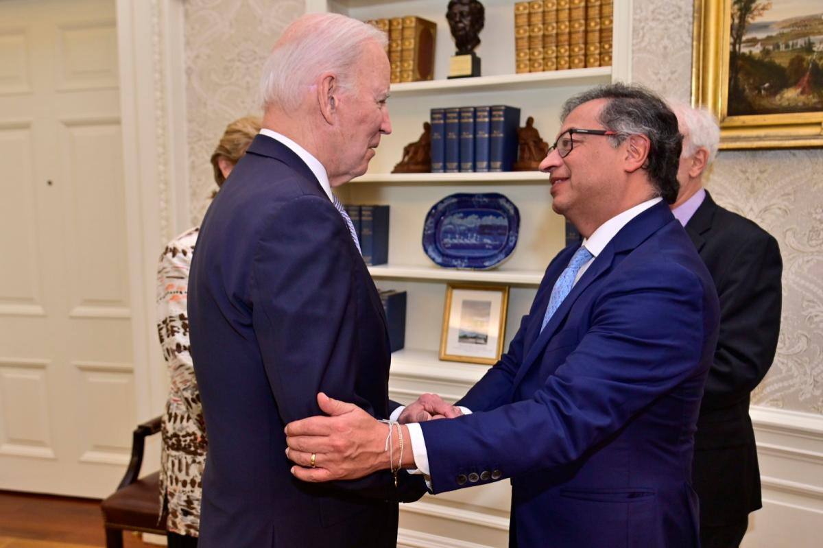 Encuentro entre Gustavo Petro y Joe Biden en la Oficina Aval de la Casa Blanca. // Presidencia.