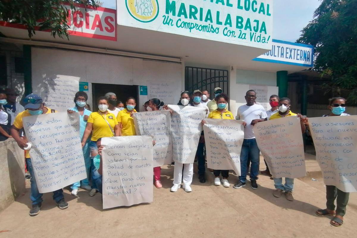 En el hospital de Marialabaja trabajan “sin salarios y sin insumos”