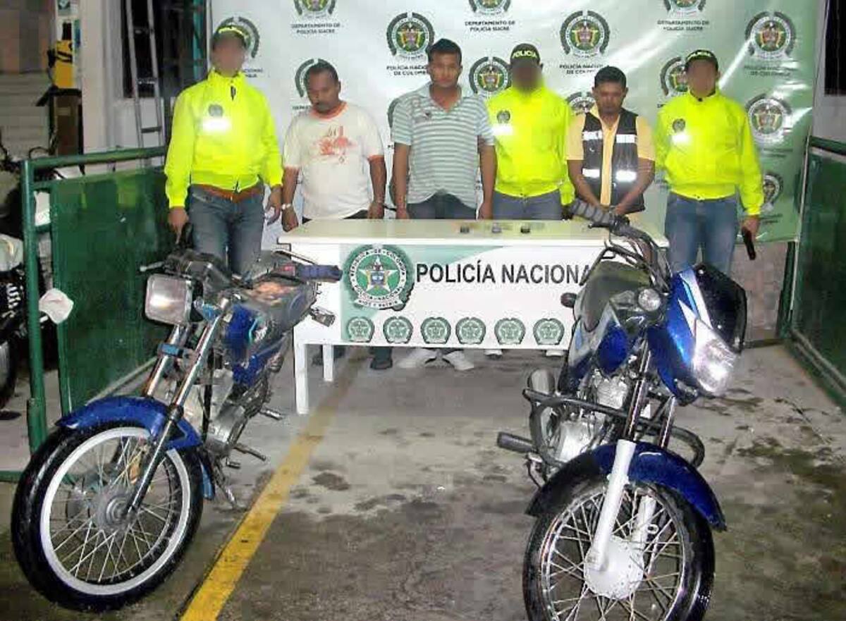 A los extorsionistas les decomisaron las motocicletas en que se movilizaban.
