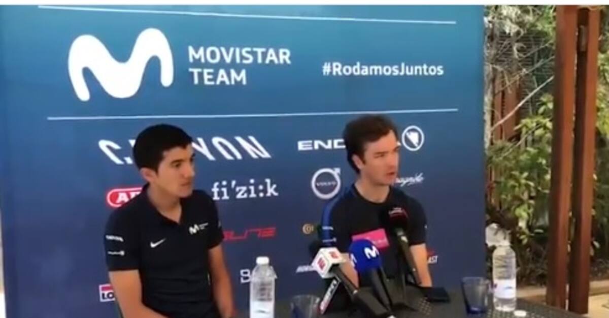 Carlos Betancur y Richard Carapaz en rueda de prensa. CAPTURA DE VIDEO