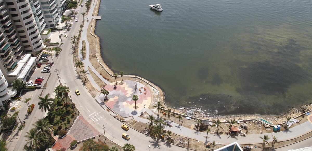 Las obras del Paseo Peatonal de Bocagrande tienen un avance del 94%