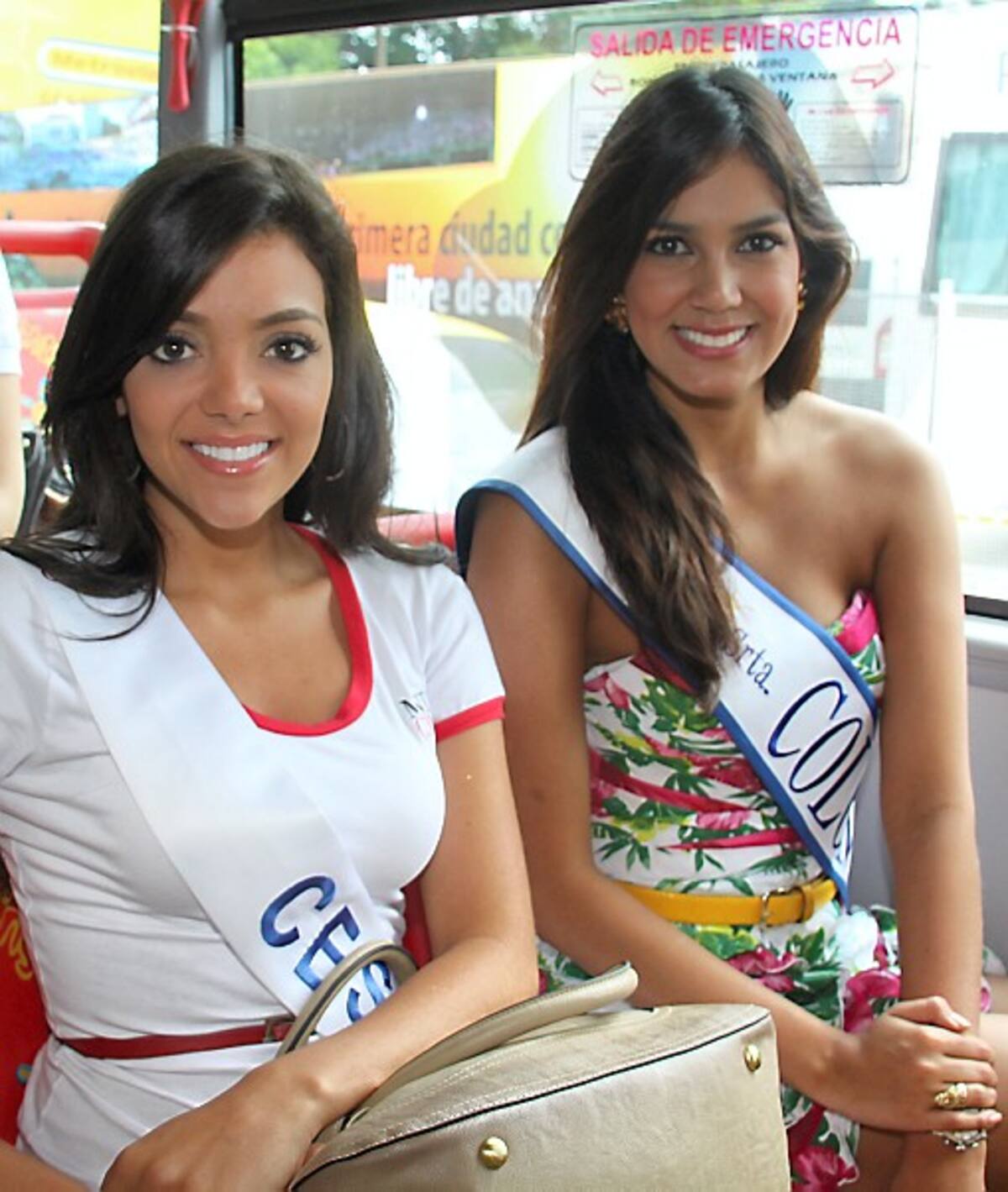 Señorita Cesar María Laura Quintero y la Señorita Colombia, Catalina Robayo.