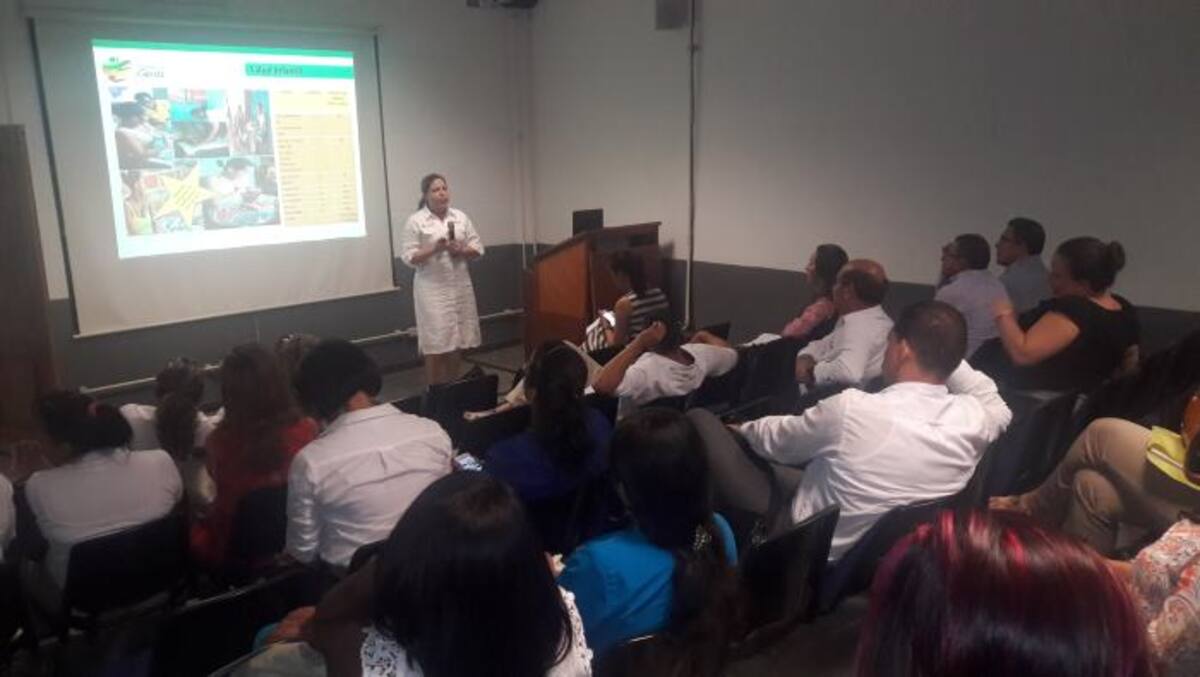 Adriana Meza Yepes, directora del Departamento Administrativo Distrital de Salud, durante el acto de rendición de cuentas.
