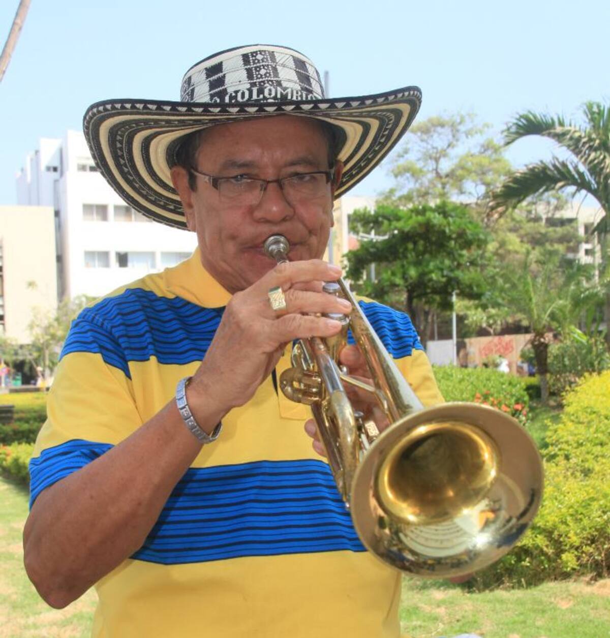 Miguel Emiro Naranjo, director de la Banda 19 de Marzo de Laguneta. zenia valdelamar