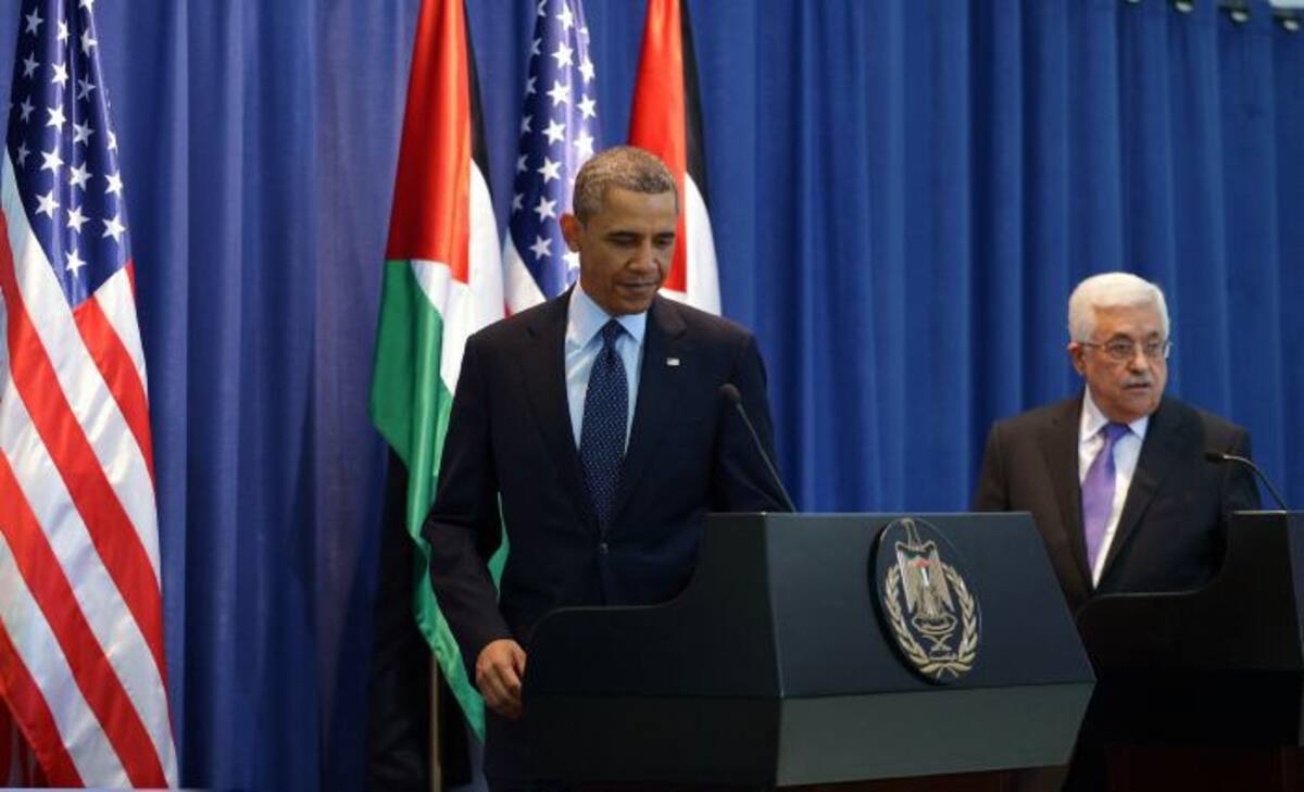 El presidente estadounidense Barack Obama y Mahmud Abas, líder palestino. AFP MANDEL NGAN